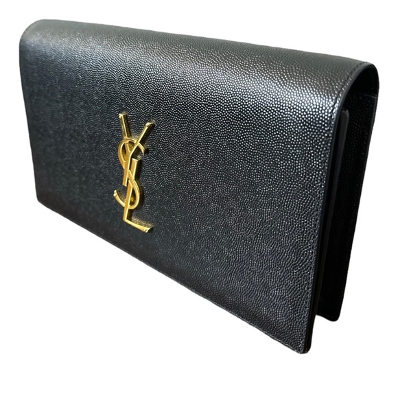 YSL / SAINT LAURENT KATE CLUTCH IN GRAIN DE POUDRE EMBOSSED LEATHER - Picture 2 of 5